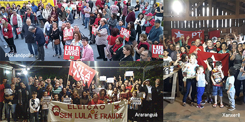 Atos em SC e no Brasil lançaram pré-candidatura de Lula à Presidência