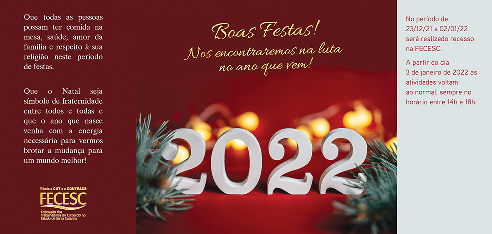 Boas Festas! Nos encontraremos na luta no ano que vem!