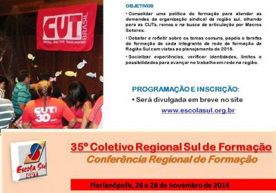 Região Sul da CUT avalia rumos da formação sindical