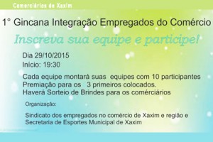 Gincana reunirá comerciários e familiares em Xaxim