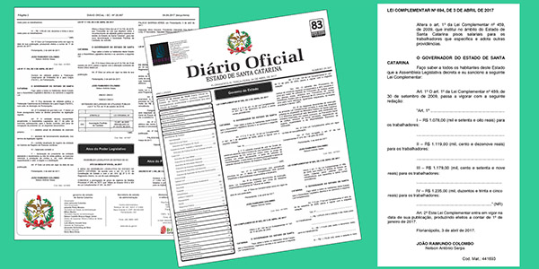 Publicada a Lei Complementar 694/17 que institui o Piso Salarial de SC este ano