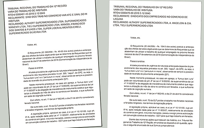 Comerciários de Laguna e Imbituba têm garantido seu direito à folga no dia 7 de setembro