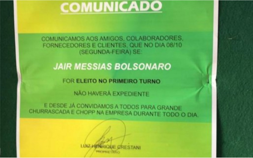 Justiça concede liminar contra empresa de Palma Sola por assédio eleitoral