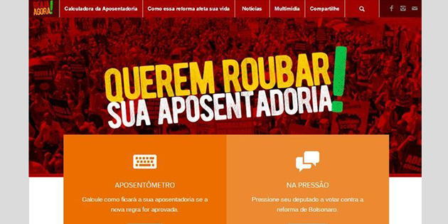 CUT lança site ‘Reaja Agora’ contra a reforma da Previdência de Bolsonaro