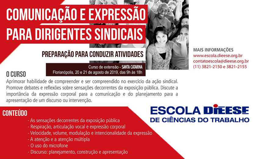 Curso de Comunicação e Expressão para Dirigentes Sindicais