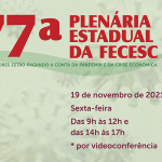 77ª Plenária Estadual debate consequência da crise econômica e da pandemia para os trabalhadores